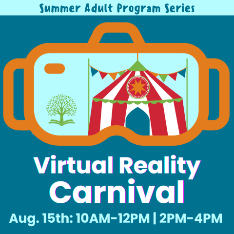 Image of virtual reality goggles with a carnival tent inside